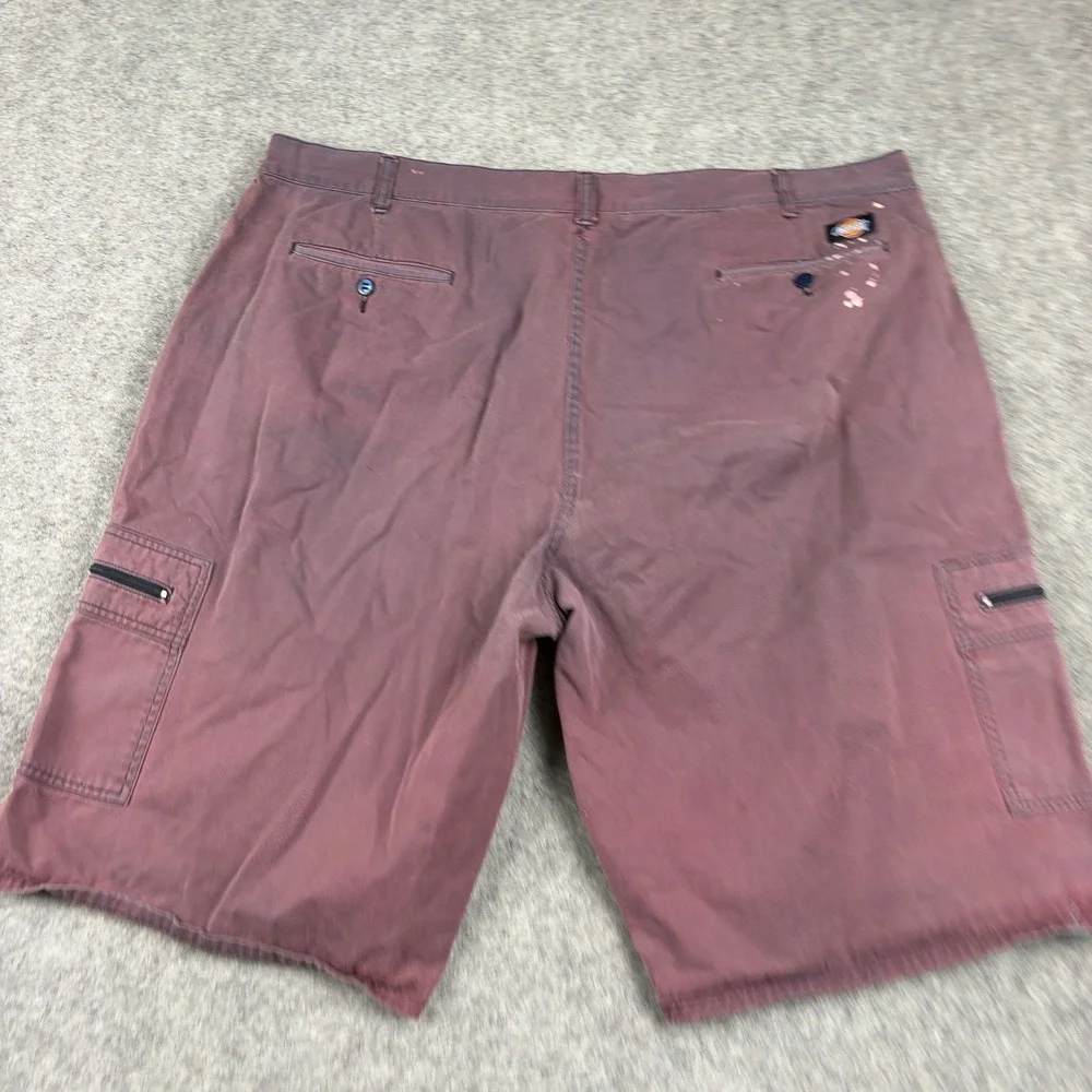 Dickies Cargo Shorts Mens 44 Sun Faded Maroon Y2K Workwear‎ Utility Distressed